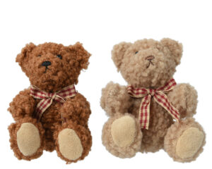 Dekoratsioon karu ruudulise lipsuga pruun 7x6x h10cm värvivalik 1tk