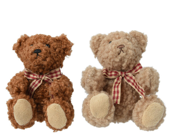 Dekoratsioon karu ruudulise lipsuga pruun 7x6x h10cm värvivalik 1tk