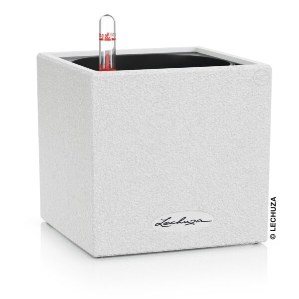 Lechuza lillepott Canto Stone kandliline 14x14x h13,5cm kvartsvalge