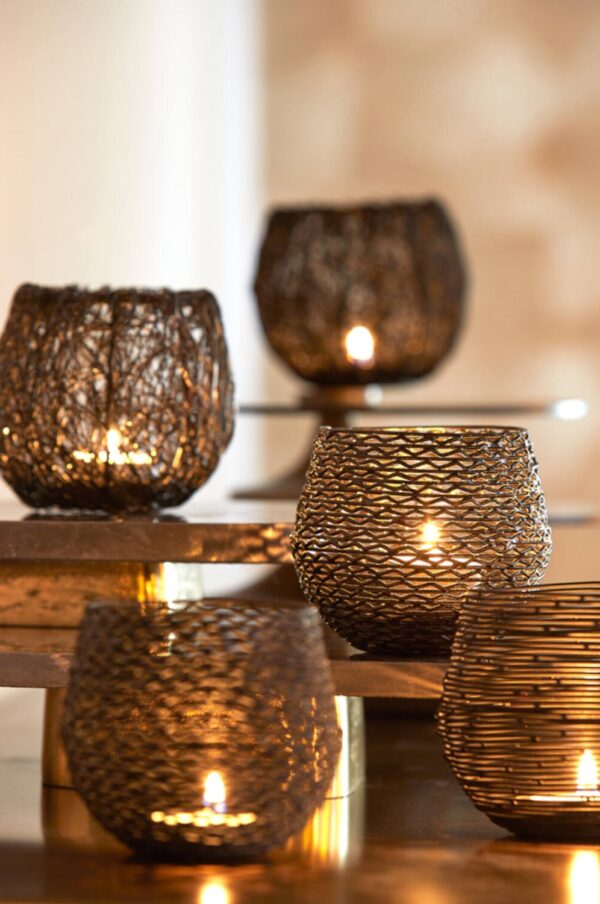 Küünlahoidja Sabana pruun Ø11x h10cm