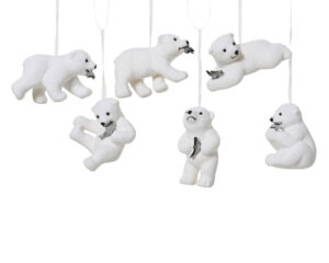 Kuuseehe jääkaru kalaga valge 5x5xh8,5cm erinevad 1tk