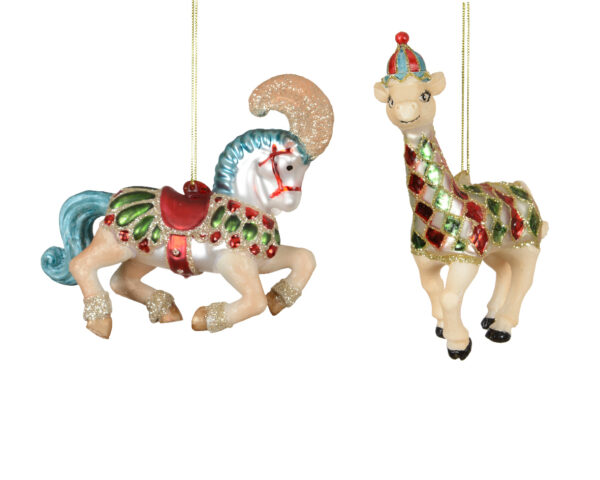 Kuuseehe klaasist loom kostüümis värviline 11,8x3,5x h9,3cm erinevad 1tk