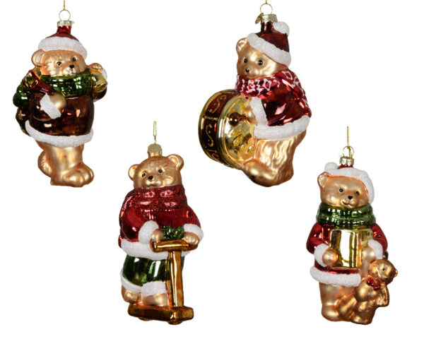 Kuuseehe klaasist karu salli ja jakiga 10,5x 8x h16cm erinevad 1tk