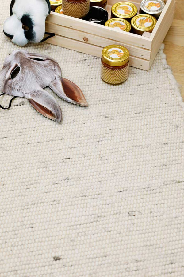 Kahepoolne käsikootud vaip Narma Hygge valge 140x200cm