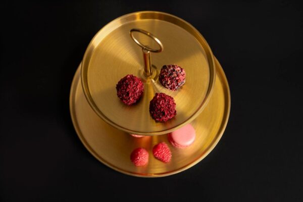 Maku serveerimisalus 2-tasandiline kuldne Ø23xh24cm