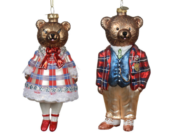 Kuuseehe klaasist karu ruudulinses 7,3x 6,8x h16cm erinevad 1tk