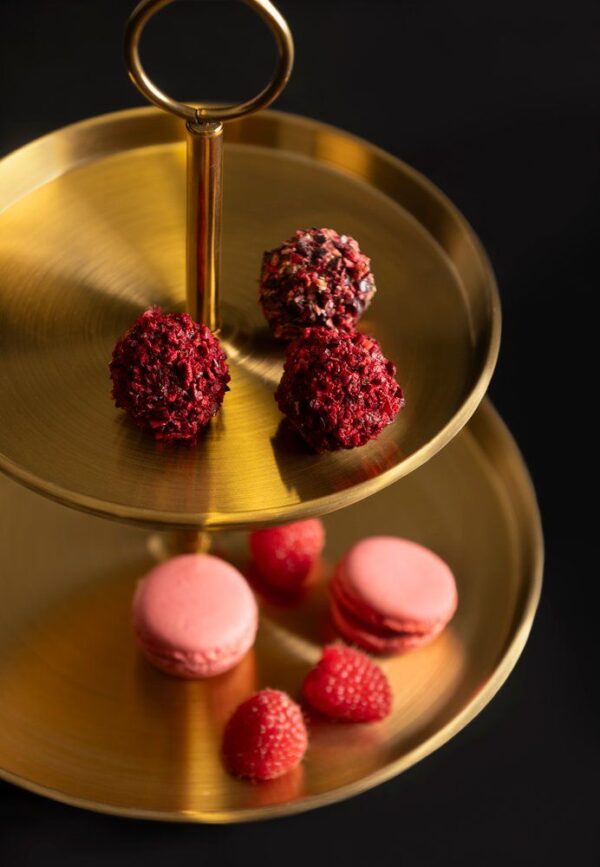 Maku serveerimisalus 2-tasandiline kuldne Ø23xh24cm