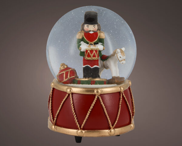 Muusikakarp pähklipureja ja hobusega punane Ø10x h14,5cm