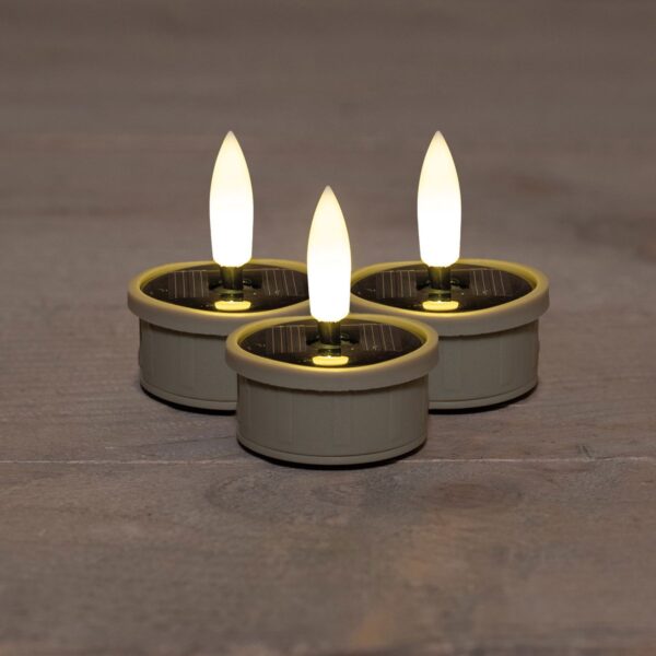 Solar teeküünal 3D 3tk/pk beež IP44 3,7x h2,3cm