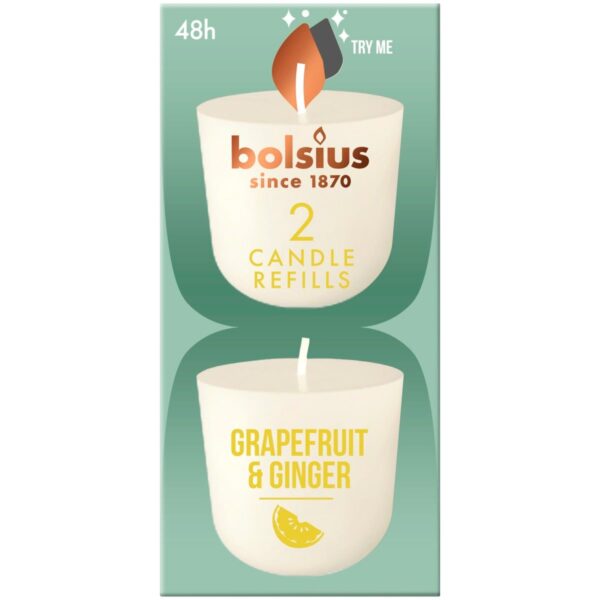 Bolsius CleanLight täidisküünal greip & ingver 24h