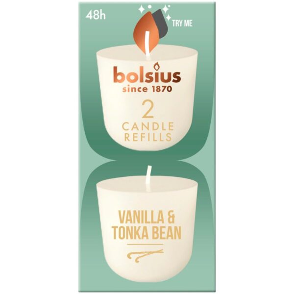 Bolsius CleanLight täidisküünal vanilje & tonka uba 24h