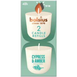Bolsius CleanLight täidisküünal küpress & merevaik 24h