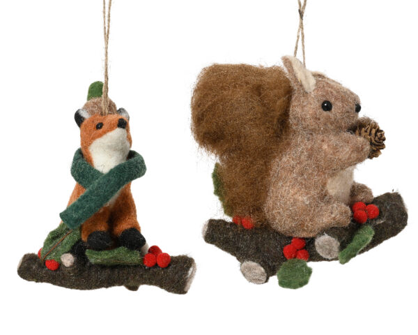 Kuuseehe rebane/orav oksal 13x8xh15cm erinevad 1tk