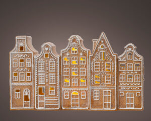 Majad LED pruun, soe valge, patareid 23×5,5x h12cm