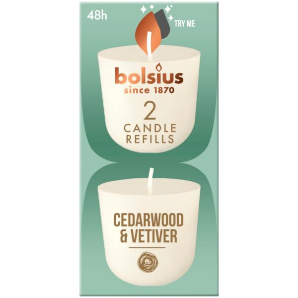 Bolsius CleanLight täidisküünal seedripuu & vetiver 24h