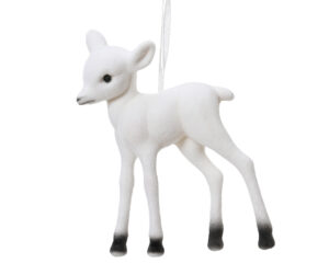 Kuuseehe põhjapõder valge 3×6,5x h7,5cm