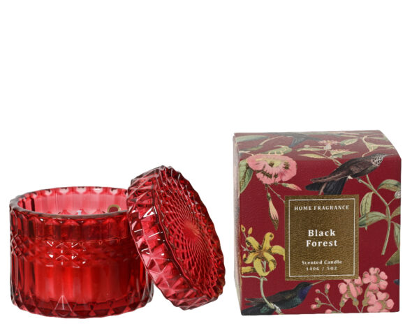 Lõhnaküünal Black Forest punane Ø9x h9cm 30h