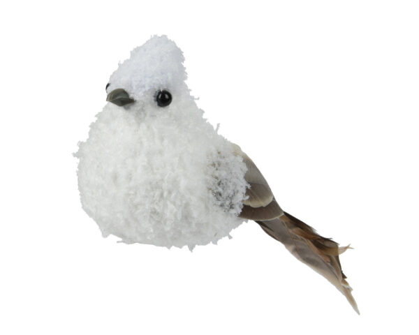 Dekoratsioon lind pika sabaga valge 16x5,5x h5,5cm