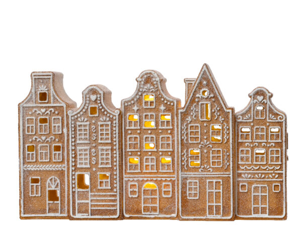 Majad LED pruun, soe valge, patareid 23x5,5x h12cm