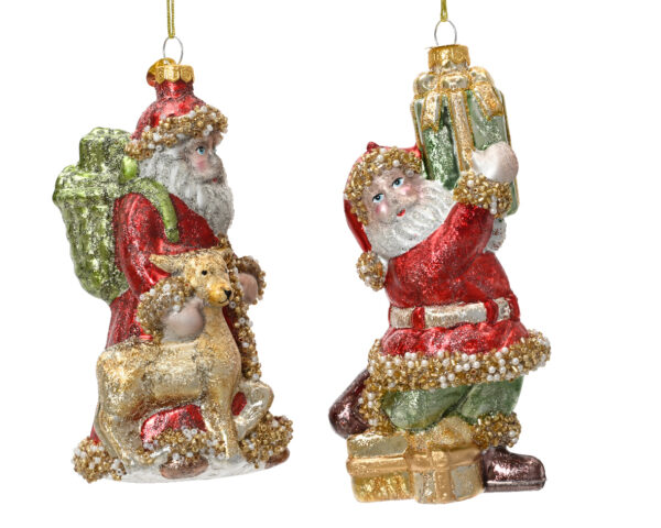 Kuuseehe klaasist retro jõuluvana kuldne 7,6x7,5x h14cm erinevad 1tk