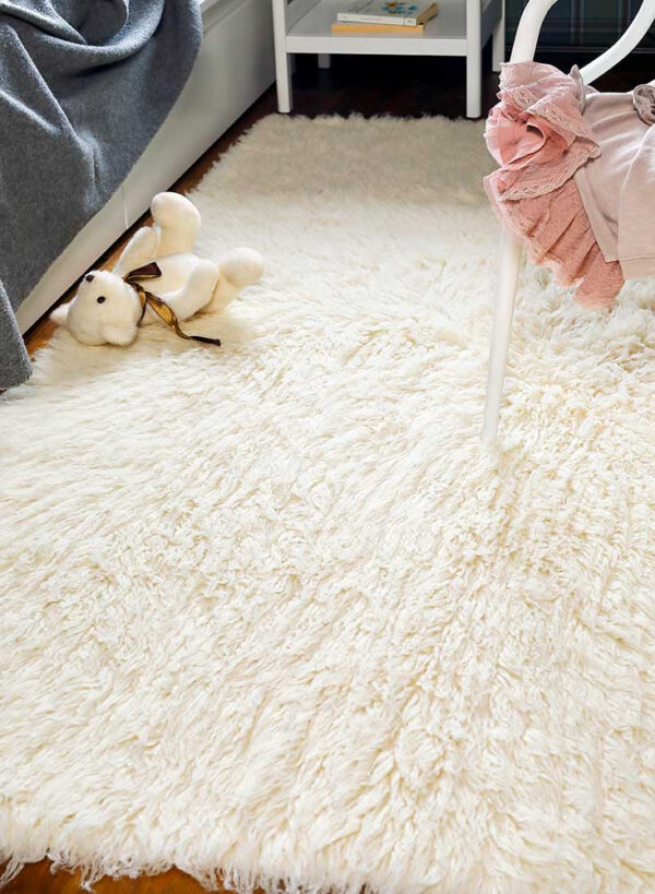 Käsikootud vaip Narma Flokati valge 140x200cm