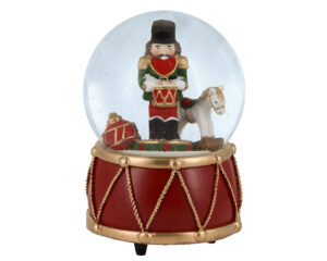 Muusikakarp pähklipureja ja hobusega punane Ø10x h14,5cm