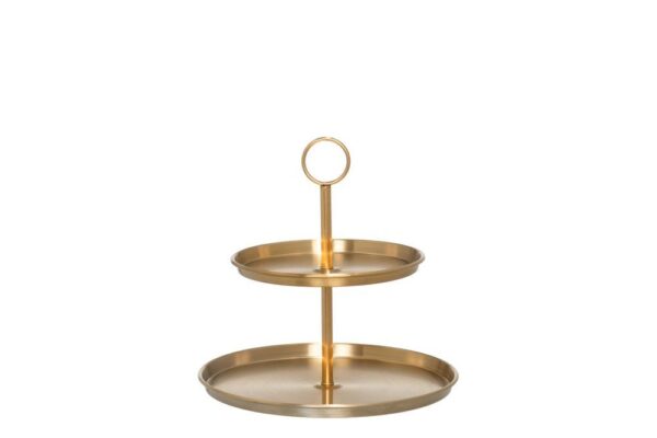 Maku serveerimisalus 2-tasandiline kuldne Ø23xh24cm