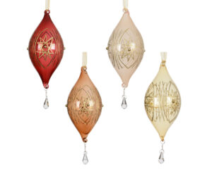 Kuuseehe klaasist tilk kristalliga Ø6,9x h14,3cm värvivalik 1tk