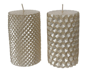 Küünal metallik glitteriga šampanja Ø6,5x h10cm erinevad 1tk