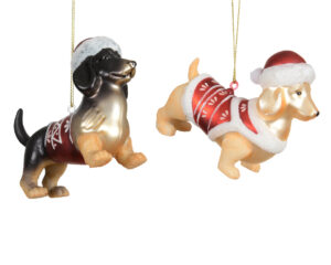 Kuuseehe klaasist koer mütsiga 10,2×3,8x h7,7cm erinevad 1tk