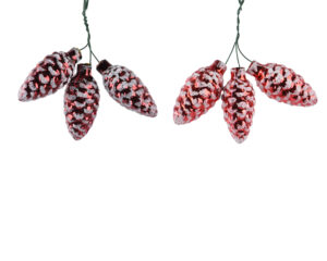 Kuuseehe klaaskäbi lumised ääred punane Ø3x h6cm värvivalik 1tk