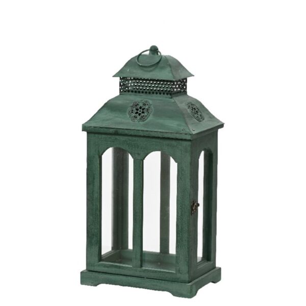 Latern puidust roheline 17x25x h52cm