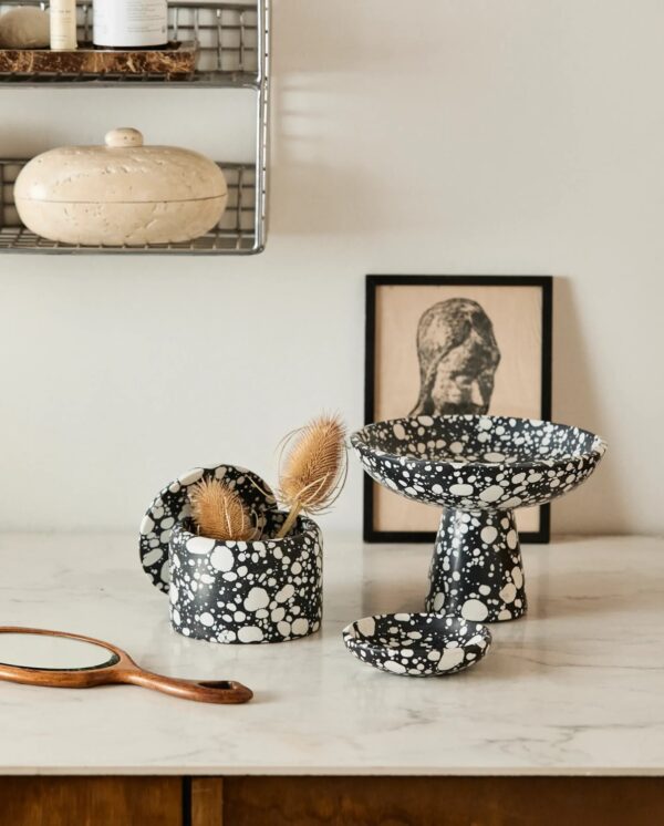 Hoiukarp Mules must marmor Ø12x h10cm