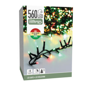 Valguskett 180cm kuusele kolmevärviline 11m 560LED IP44