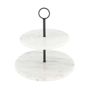 Serveerimisalus marmor 2-korrust valge 25x25x h26cm