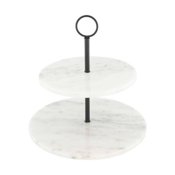 Serveerimisalus marmor 2-korrust valge 25x25x h26cm