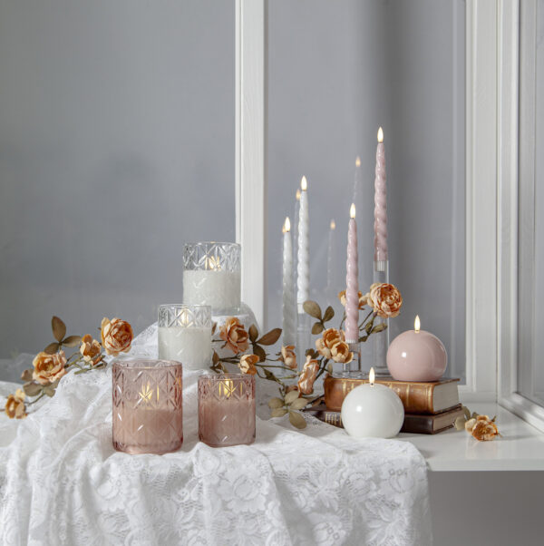 LED küünal Romb läbipaistev Ø10x h12,5cm