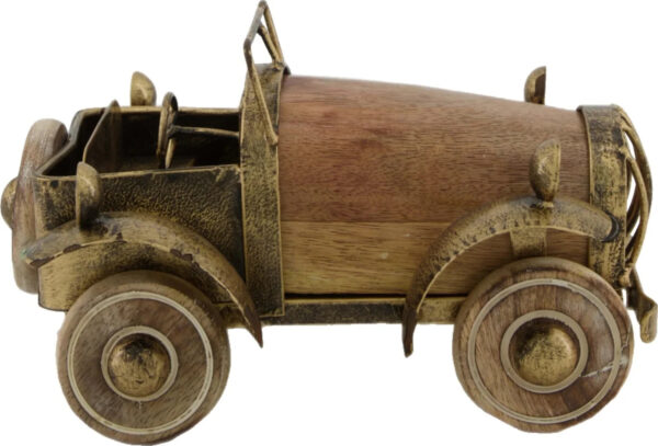 Dekoratiivne auto metall+puit, pruun 24x17x h15cm