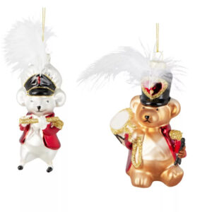 Kuuseehe klaasist hiir/karu 9×4,8x h11,5cm erinevad 1tk