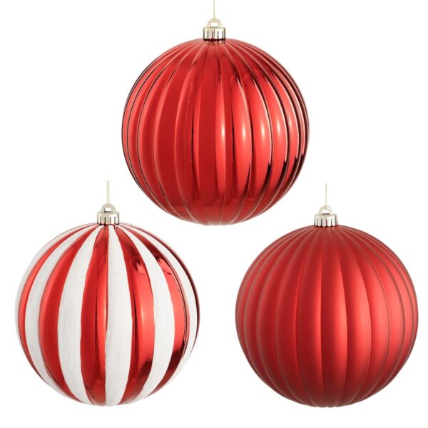 Jõulukuul Triibud punane Ø20cm erinevad 1tk