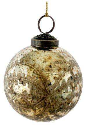 Klaaskuul kuivatatud lehe motiiviga kuldne Ø8cm