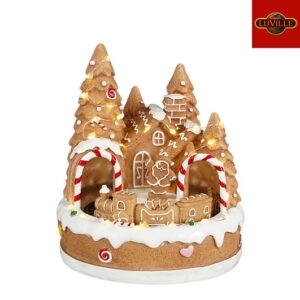 Jõuluküla piparkoogimaailm Led tuled, patareidega 18x18x h20,5cm