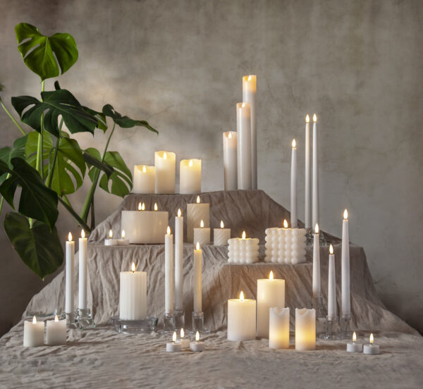 LED küünal Flemme valge Ø15x h13cm