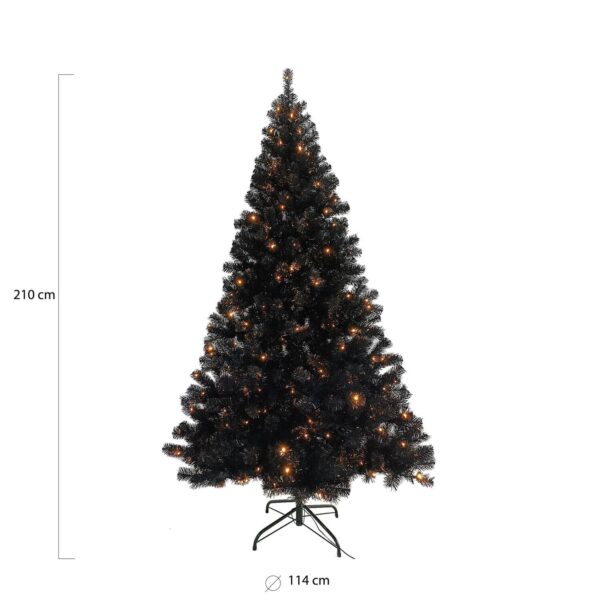 Kunstkuusk Lars must Led tuledega 210cm