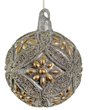 Klaaskuul kuldsed ja hõbedased lilled hõbedane Ø8cm