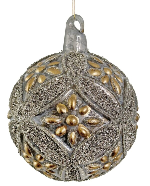 Klaaskuul kuldsed ja hõbedased lilled hõbedane Ø8cm