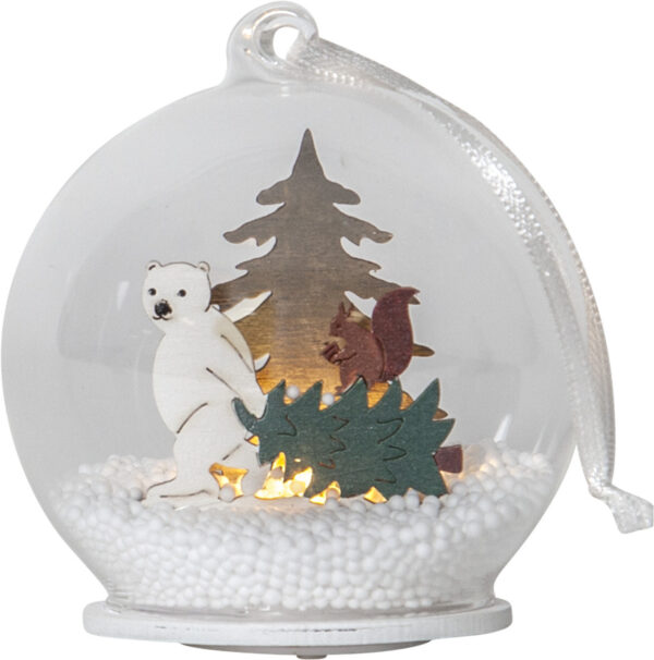 Dekoratsioon jõulukuul Forest Friendis soe valge Ø8x h9cm 1LED