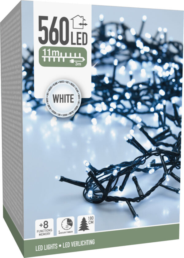 Valguskett 180cm kuusele külm valge 11m 560LED IP44