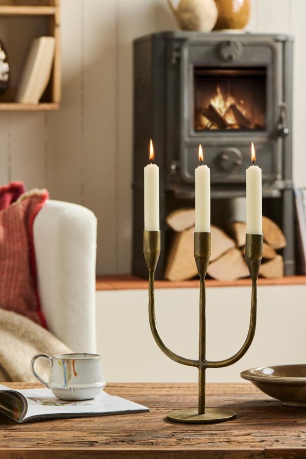 Küünlajalg Melilla 3-le küünlale kuldne 10x21x h27,3cm