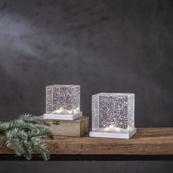 Dekoratsioon jääkuubik Frost soe valge 14x14x h14,5cm 3LED